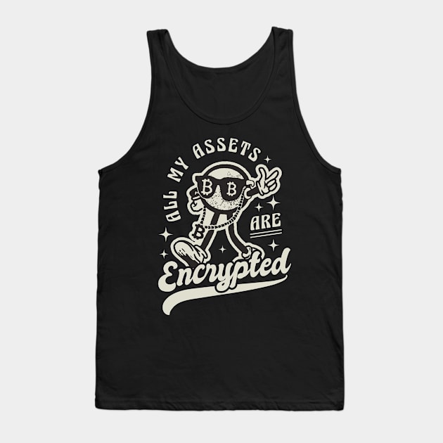 All my Assets are Encrypted Funny Crypto Tank Top by nmcreations